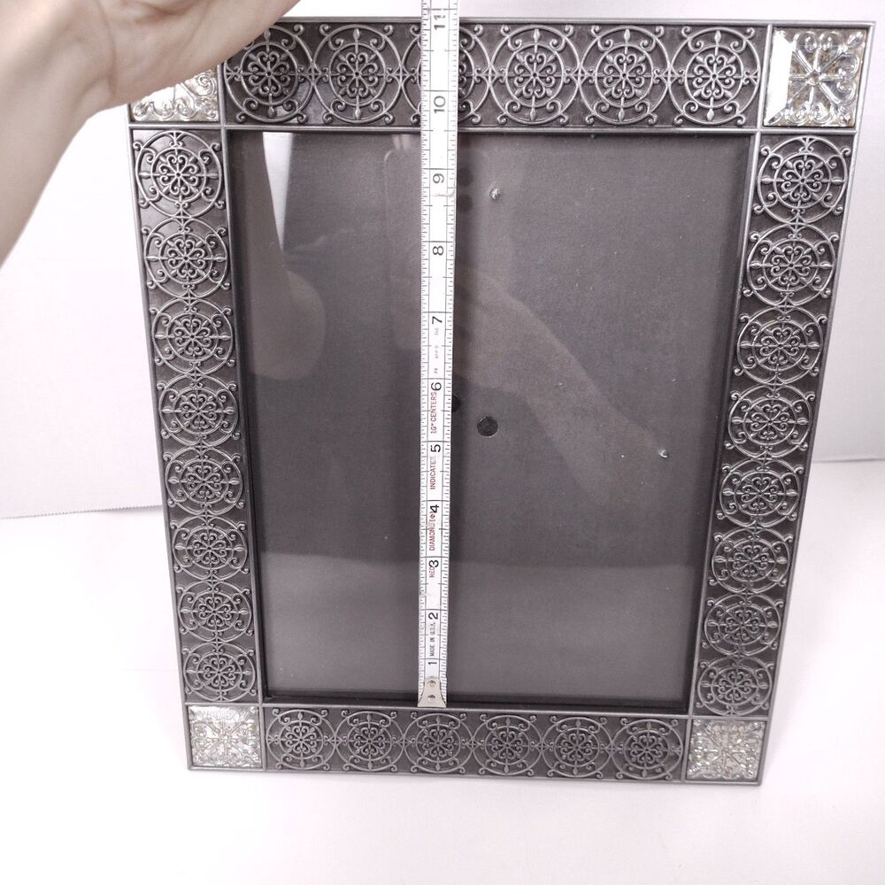 Wilton Large Silver Tone Ornate Art Deco Picture Frame Pewter - Picture 4 of 8